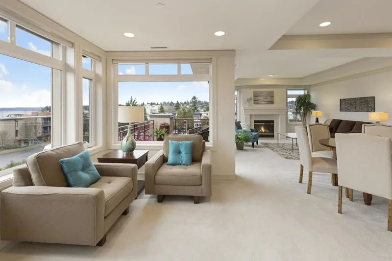Bright living room in a newly bought home